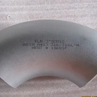 ASTM A403 WP316L Elbow, 90 DEG LR, SS 316L, 24 Inch, SCH 10S