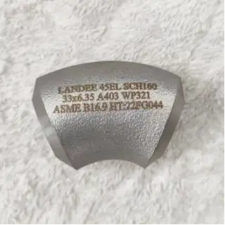 SS 321 45 Degree Elbow, ASTM A403 WP321, OD 33 MM, SCH 160