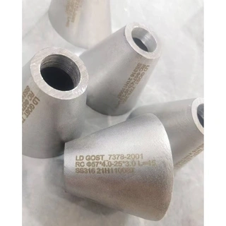 GOST 17378 Concentric Reducer, SS 316, 57*4.0 mm - 25*3.0 mm