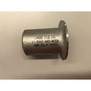 ASME B16.9 Stub End, MSS SP-43, SA403 WP304, 1 Inch, SCH 10