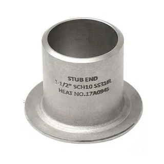 ASTM A403 WP316L Stub End, MSS SP-43, 1-1/2 IN, SCH 10, PBE