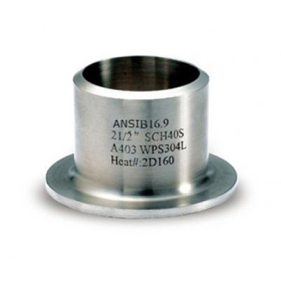Stainless Steel Stub End, A403 WP304L, 2-1/2 Inch, SCH 40S