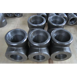 A105 Reducing Tee, ASME B16.11, 1 1/2 X 1 Inch, Class 3000