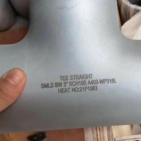 ASTM A403 WP316L Seamless Equal Tee, ANSI B16.9, 3IN, SCH10S