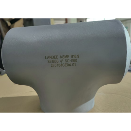 Duplex Steel Seamless Tee, ASME B16.9, A815 UNS S31803, 4 IN