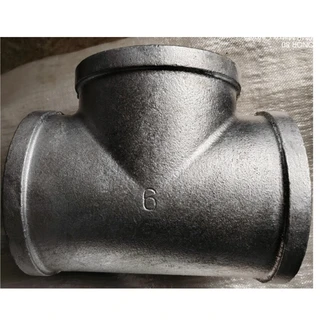 Malleable Iron Tee, 6 Inch, ASME B1.20.1, NPT Threads