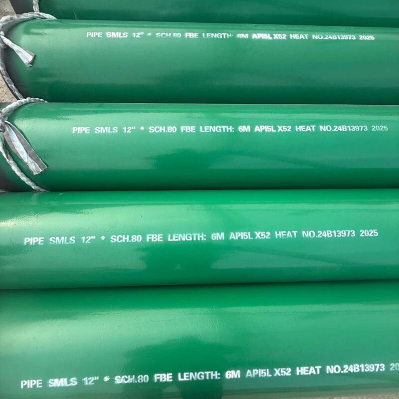 API 5L X52 Seamless Pipes, 12 Inch, 6 Meters, FBE Coated, BE