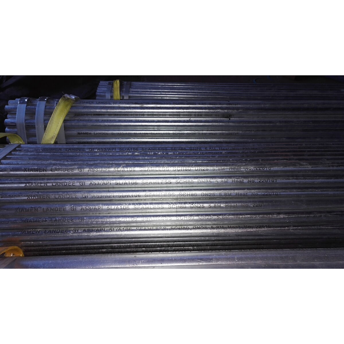 ASME B36.19 Seamless Pipes, ASTM A53 GR.B, DN25, SCH 80, HDG