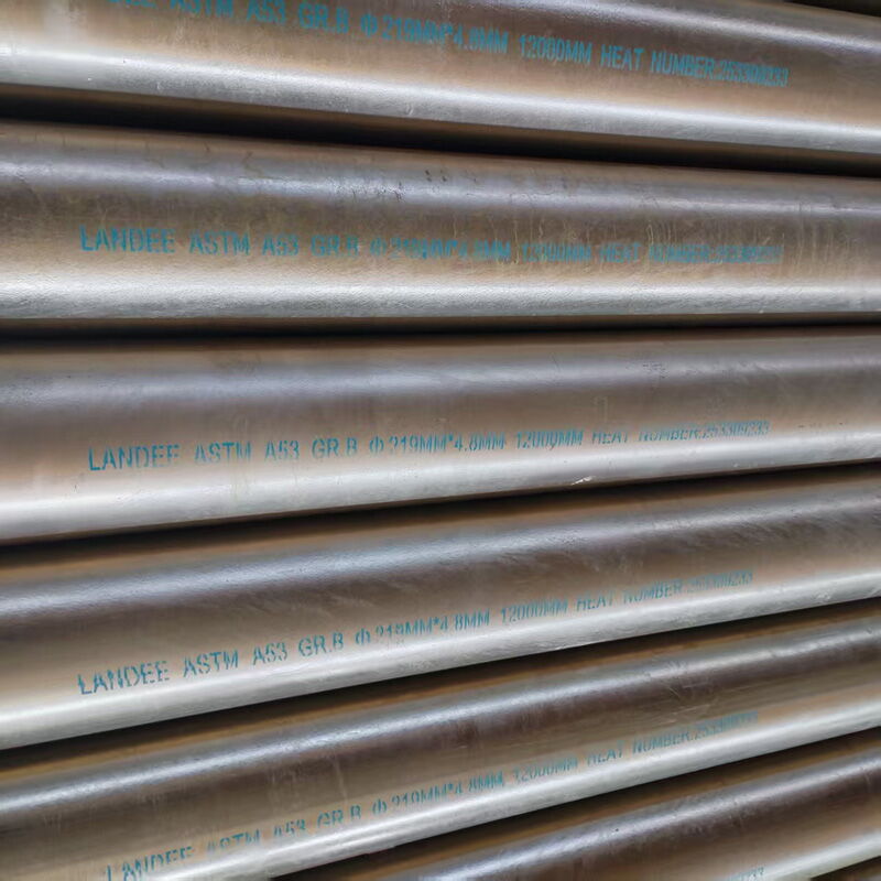 ASTM A53 Gr.B ERW Pipes, ASME B36.19, OD 219 mm, 12 M, HDG