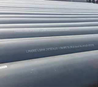 API 5L Gr.B LSAW Pipe, ASME B36.10, 12 Meters, 24 Inch, SCH XS