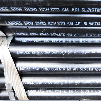 ASTM A53 Grade B ERW Steel Pipe, SCH 40, 6 - 12 Meter