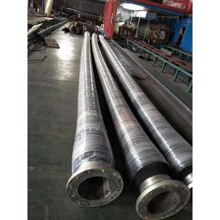 Flexible Discharge Hose, Rubber, 6 IN, 12 M, Single Carcass