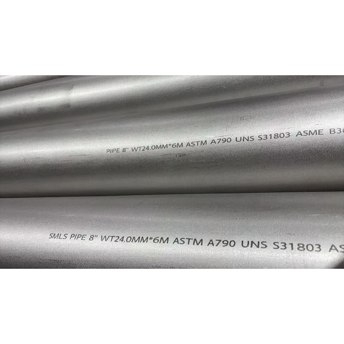 ASTM A790 UNS S31803 Seamless Pipe, 8 IN, WT 24 mm, 6 Meters ASTM A790 UNS S31803 Seamless Pipe, 8 IN, WT 24 mm, 6 Meters