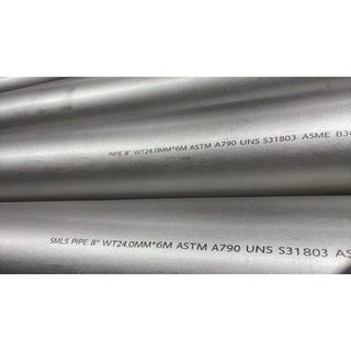 ASTM A790 UNS S31803 Seamless Pipe, 8 IN, WT 24 mm, 6 Meters