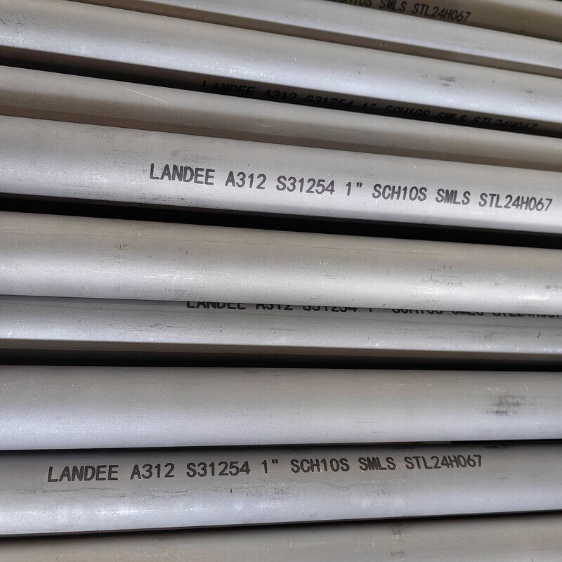 ASTM A312 S31254 SMLS Pipes, ASME B36.19, 1 Inch, 6 Mtrs, PE
