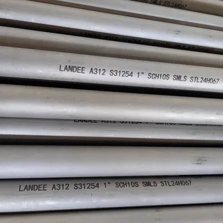 ASTM A312 S31254 SMLS Pipes, ASME B36.19, 1 Inch, 6 Mtrs, PE