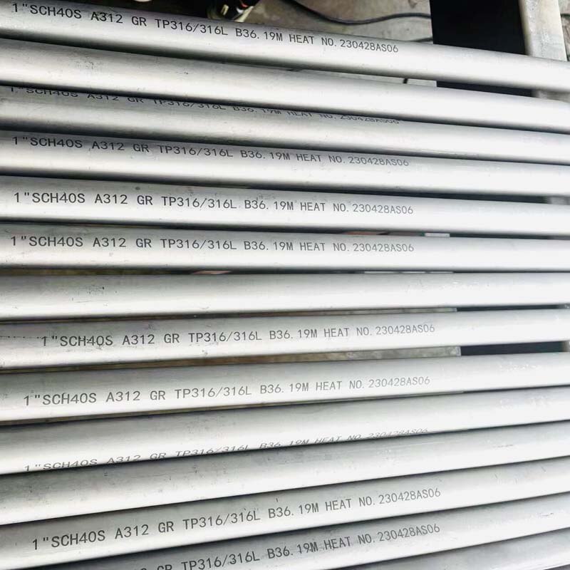 Stainless Steel Seamless Pipes, A312 TP316/TP316L, 1 IN, 6 M