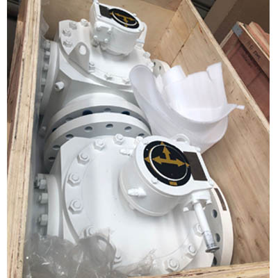 3 Ways T Type Ball Valve with Gear Box Operator, RF