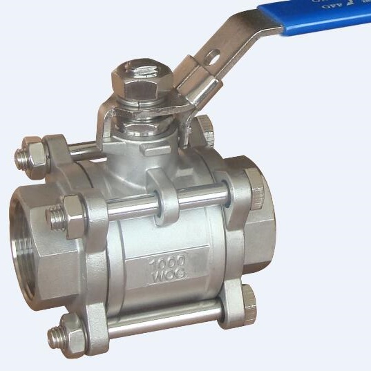 3PC Ball Valve, 3 Inch, 1000 WOG, A351 CF8M, NPTF