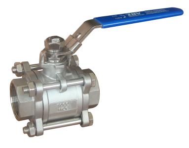 A351 CF8M Ball Valve, 3/4 Inch, 1000 WOG, SS316 Stem