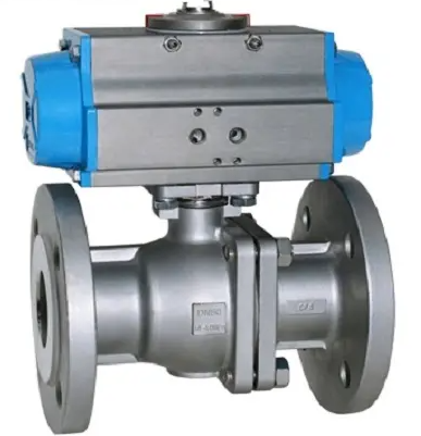 Air Operated SS 304 Two Piece Ball Valve, 100 NB, 4-1/2 Inch