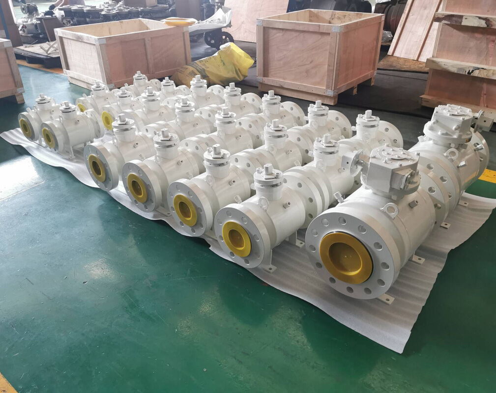 ASTM A350 LF2 Trunnion Mounted Ball Valve Packaged in Wooden Cases