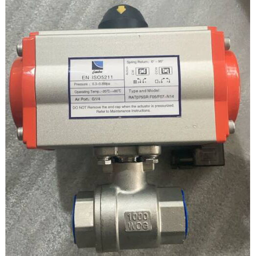 Pneumatic On-off Ball Valve, SS 304, 1 Inch, 1000 WOG, 2-way