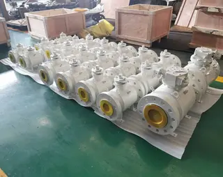 ASTM A350 LF2 Trunnion Mounted Ball Valve Packaged in Wooden Cases
