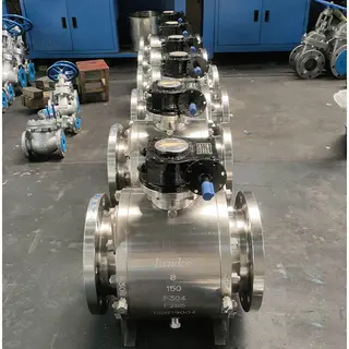 ASTM A182 F304 Trunnion Ball Valve, SS 304, 8 IN, CL150, RF