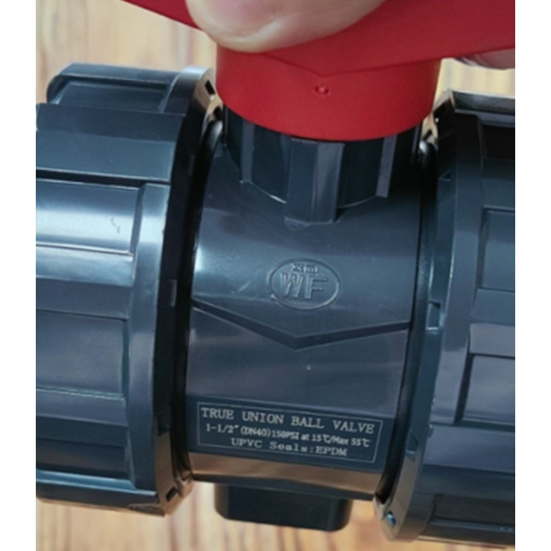 UPVC True Union Ball Valve, DN40, 1-1/2 Inch, 150 PSI, ANSI