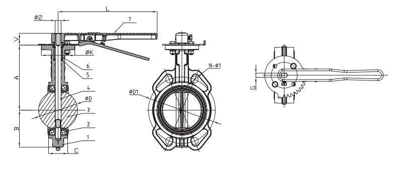 Wafer Butterfly Valve Design Drawings