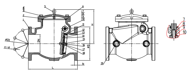 AWWA C508 Swing Check Valve Design Drawing