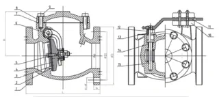 Swing Check Valve with Weight & Lever-Design Drawing