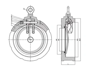 Single Door Wafer Check Valve Design Drawing
