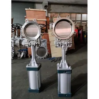 ASTM A351 CF8M Knife Gate Valves, 6 Inch, 150 LB, Pneumatic