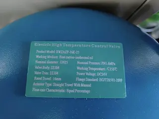 Electric High-Temperature Control Valve