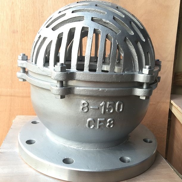 ASTM A351 CF8 Foot Valve with Strainer, 8 Inch, 150 LB