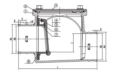 Ductile Iron Backwater Valve Design Drawing