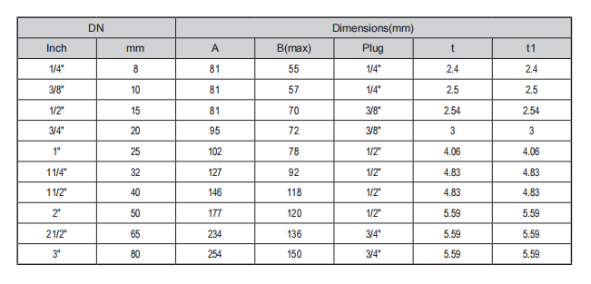 ASTM A536 Grade 65-45-12 Y Strainer Dimensions