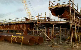 JX Roller Conveyor Shot Blast Machine for Harbour Project in Malaysia