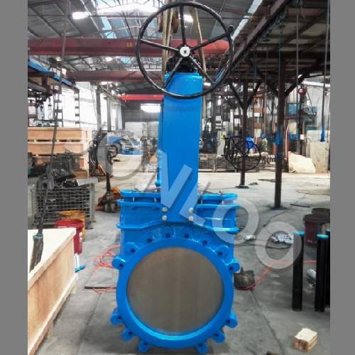 DN600 Knife Gate Valve Wafer Type Handwheel Operator