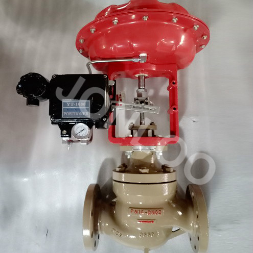 Globe Type Control Valve with Pneumatic Actuator and Positioner DN65 PN16