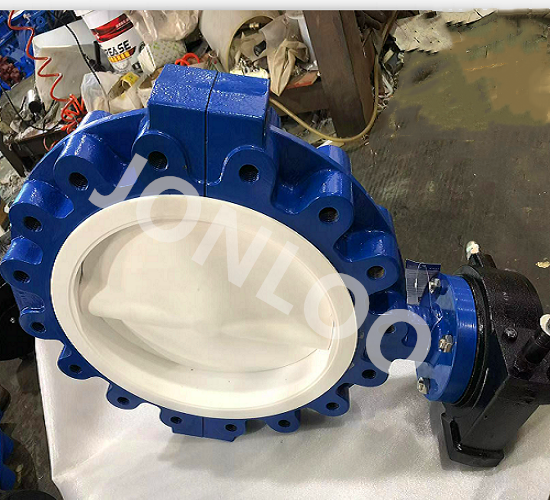 PTFE Lined Butterfly Valve WCB body and Disc PN16