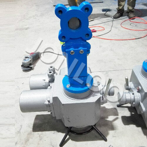 Electrical knife gate valve DN80mm PN10 GG25 Wafer Type