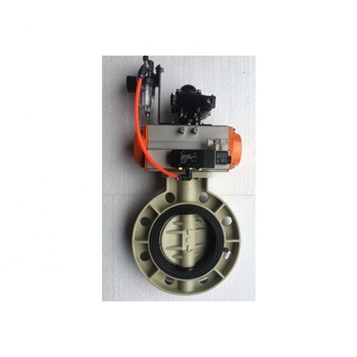 PPH Butterfly Valve with Double Acting Air Filter Solenoid Valve