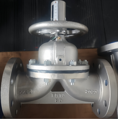 Weir Type Diaphragm Valve with Position Indicator CC50 Material DN80 PN10