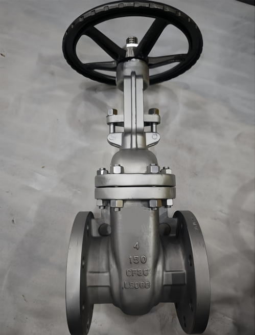 4" Class 150 CF8C Rising‑Stem Flanged Gate Valve, Handwheel Operated