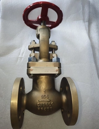C95800 Bronze Globe Valve, 1" 150LB Flanged, Marine Grade for Seawater