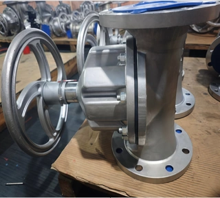 Manual Straight Through Diaphragm Valve CC50 Material DN200 PN10 with Position Indicator