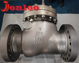 JONLOO Finishes API6D 12‑Inch Class 900 CF8C Swing Check Valve with Stellite Hard Overlay for Harsh Process Conditions
